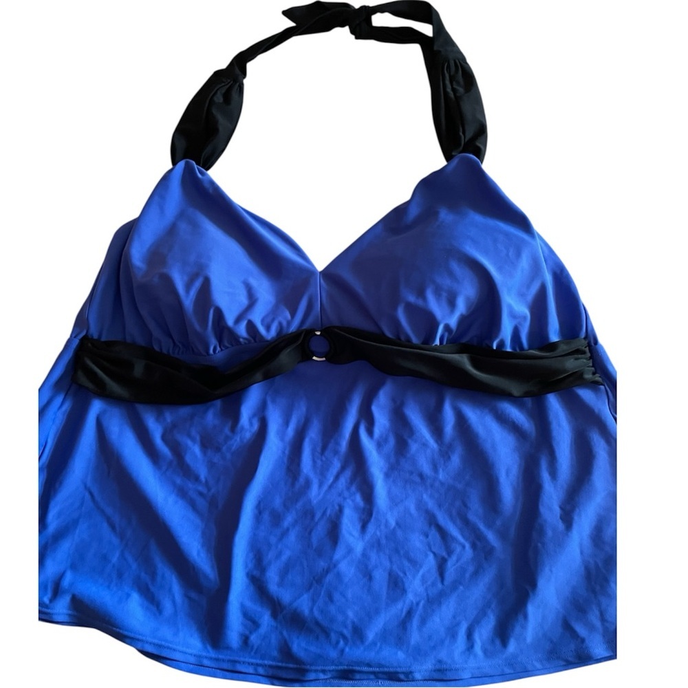 Women’s Lane Bryant Tankini Blue Halter Bathing Suit Swim Top Plus 26W